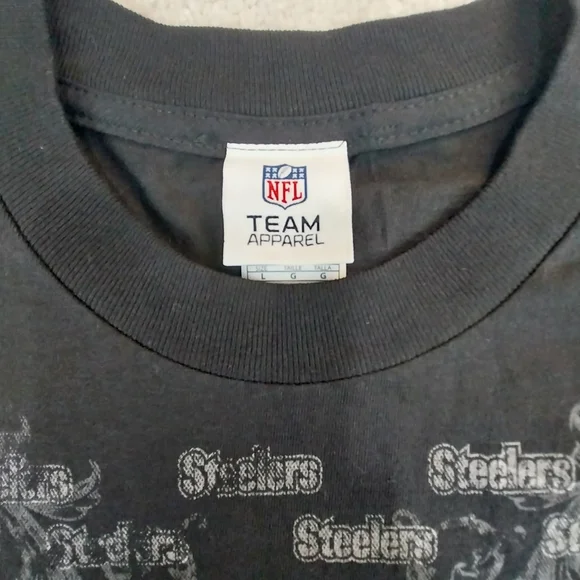 Pittsburg Steelers NWT Team Apparel NFL Mens Large T Shirt Embroidered Logo - Picture 5 of 8